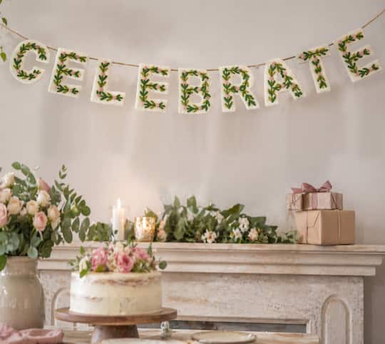 4" Floral Embroidered Puffy Letter by Celebrate It